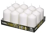 BOLSIUS White Pillar Candles - 12 Pack 40 Long Burning Hours Candle Set - 5-inch x 2.75-inch Dripless Candle - Perfect for Wedding Candles, Parties and Special Occasions
