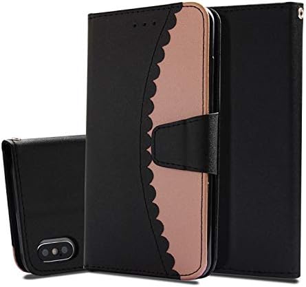 iPhone Xs Max Case, iPhone Xs Max Wallet Case, Premium PU Leather Wallet Case with Card Holder Magnetic Closure Flip Cover for for Apple iPhone Xs Max 6.5 inch, Black + Brown
