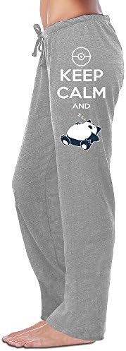 PTCY Women's Training Pants Keep Calm And Sleep Design Ash Size M