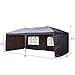 Outsunny Easy Pop Up Canopy Party Tent, Coffee Brown with 4 Removable Sidewalls, 10-Feet x 20-Feet