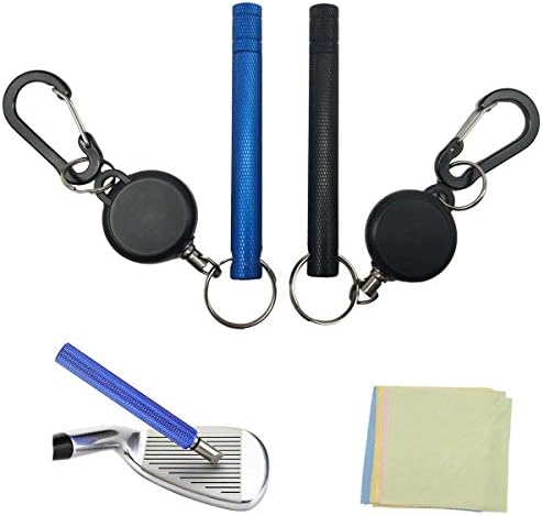 longsen Golf Club Groove Sharpener with 1.8Ft Retractable Zip-line Carabiner – 2 Pack(1 Blue & 1 Black) – Re-Grooving Cleaning Tool and Cleaner for Wedges & Irons – Suitable for U & V-Grooves longsen Golf Club Groove Sharpener with 1.8Ft Retractable Zip-line Carabiner – 2 Pack(1 Blue & 1 Black) – Re-Grooving Cleaning Tool and Cleaner for Wedges & Irons – Suitable for U & V-Grooves