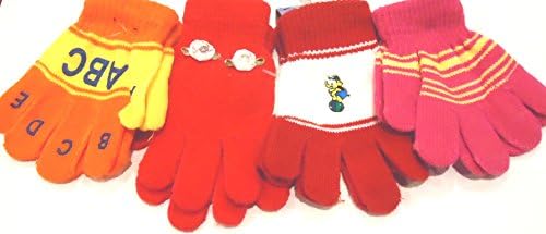 Set of Four Pairs Stretch Magic Gloves for Infants Toddlers Ages 1-4 Years