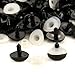 JETEHO Set of 100 Black Plastic D-Type Animal Safety Nose with Washers for Bear, Doll, Puppet, Plush Animal Making and Craft (20mm)