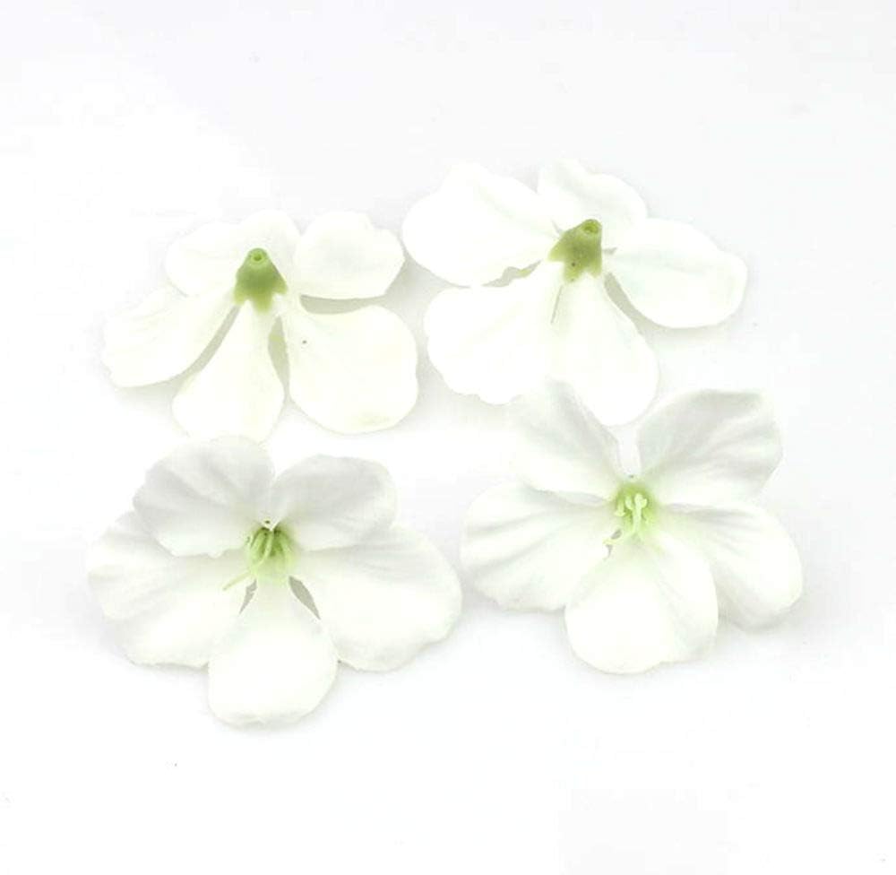 YUDX121 100pcs/lot Spring Silk Orchid Artificial Flower Heads Gladiolus Cymbidium Flowers for Wedding Decoration (White)