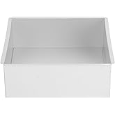 Square Baking Pan, Square Cake Molds with Removable Bottom SquareCake Pan Aluminum Squares Brownie Pan Silver Mousse CakeBread Moulds for Cake