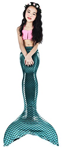 FunTrade Girls Sparkle Mermaid Tail with Mono Fin Swimmable Swimwear Four Pcs
