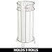 mDesign Decorative Free Standing Toilet Paper Holder Stand with Storage for 3 Rolls of Toilet Tissue - for Bathroom/Powder Room - Holds Mega Rolls - Durable Metal Wire Design - Satin