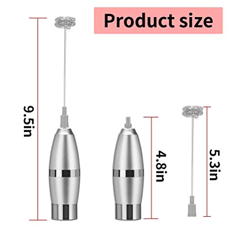 Milk Frother Electric Handheld Foamer Maker For Coffee, Hot Chocolate, Latte, Cappuccinos, Durable Stainless Steel Drink Mixer With Double Spring Spiral Whisk milk Mixer (Free Battery Included) - Thumbnail 3