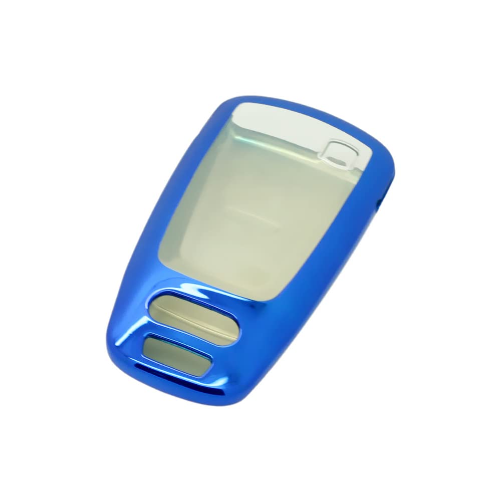BROVACS Soft TPU Case Shell Cover Protector Holder Compatible with AUDI A4 A5 A4L S4 S5 Q5L Q7 TT Smart Remote Key Fob 3 4 Button SV9851 Blue