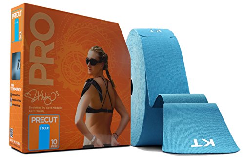 KT Tape PRO Synthetic Elastic Kinesiology Therapeutic Tape, Jumbo 150 Precut 10 Inch Strips, Laser Blue