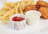 HOT BARGAINS 1oz Paper Souffle Cups White 1000 Pack Waxed Condiment Cups view 3