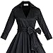 Maggie Tang Deep-V neck 3/4 Sleeve 50s 60s Vintage Bow Belt Real Wrap Swing Dress