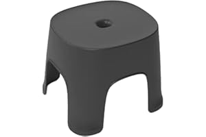 LOVSKOO Plastic Mini Stool for Home Portable Sitting Stool Thickened Small Stool Short Stool for Living Room Bathroom Shoe Changing Sturdy and Party Chairs Camping Stool Camp Stool Fishing Foot Stool (Black)