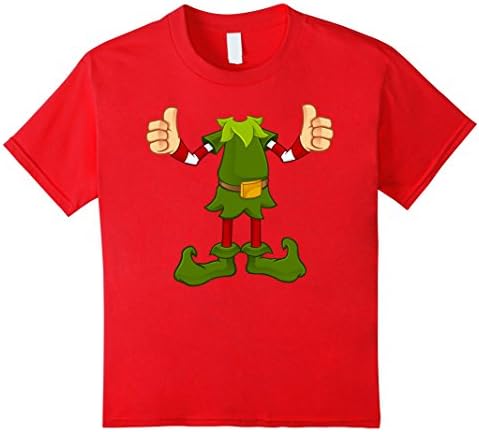 Kids Elf Costume T-Shirt Funny Christmas Gift Idea Shirt 4 Red