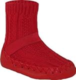 Konfetti Red Cable Knit Moccasin