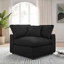 Modway Commix Modular Sofa, Corner Chair, Black