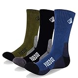 YUEDGE Men’s Wicking Cushion Athletic Crew Socks Outdoor Multi Performance Hiking Socks(3 Pairs)