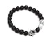 ZENGER Jewelry Hamsa Hand Beaded Stretch Bracelet - Natural 8mm Lava Stone Protection