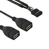 CY 50cm 10Pin Motherboard Female Header to Dual USB 2.0 Adapter Cable