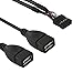 CY 50cm 10Pin Motherboard Female Header to Dual USB 2.0 Adapter Cable