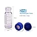 Membrane Solutions 2mL Autosampler Vials, 9-425 GC/HPLC Clear Vials with Write-on Spot and Graduations, 9mm Blue ABS Screw Caps & Septa, 100 Pcs