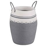DELUX Laundry Hamper, Woven Cotton Rope Laundry