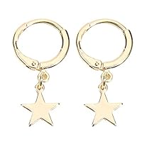 blackbirdlee Huggie Star Earrings, Fashion Earrings Women Simple Pentacle Pendant Hoop Huggie Earrings, Excellent Gift for Girlfriends Sisters Best Friends Coworkers Golden