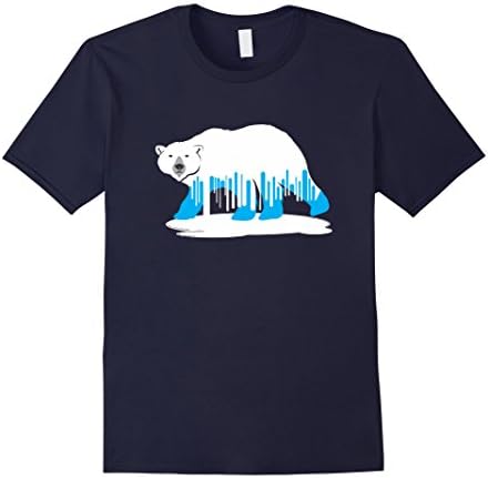 Men's Melting Polar Bear Climate Change T-shirt XL Navy