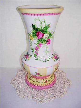 Laura Ashley Floral Design Ceramic Vase 