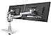 Mount-It! MI-43111 || Dual Computer Monitor Stand Articulating, Height Adjustable Swiveling Arm Desk Mount for Samsung LG Vizio Sharp Sony Element Insignia LCD 20 21 22 24 25 27, VESA 75x75 and 100x100, Silver