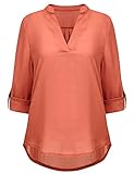 REGNA X Love Coated Womens Cuffed Sleeve Chiffon Blouse Top(S, M)