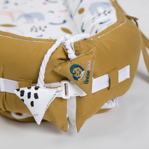 Babiesoul Baby Sleeping Bag – Cocoon Cot Reducer 0-6 Months – 100% Oeko-TEX Certified Cotton – 80 x 50 cm – Promotes Sleeping – Supervised Sleeping Bag