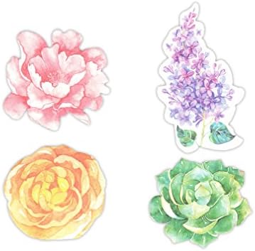 Flower Shaped Self-Stick Notes, Scratch Pads Match for Planners/Notebook/School/Office Stationery, 4 Pads/Pack, 30 Sheets/Pad (Flower)
