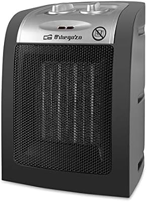 CR 5017, Calefactor, cerámico, 1500 W,2 niveles de potencia, termostato regulable, sistema de protección contra sobrecalentamiento, luz de encendido, posición ventilador, color negro