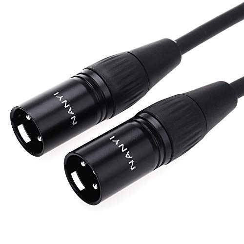 NANYI Microphone Cable XLR to XLR Patch Cables, 3-Pin XLR Male to Male mic Cable DMX Cable Patch Cords with Oxygen-Free Copper, 1.6Feet