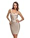 UONBOX Women's Rayon Cute Sleeveless Bodycon Bandage Strap Dress (S, Nude)