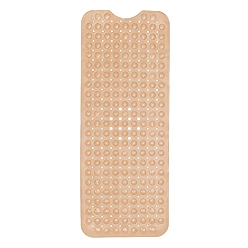 ENKOSI Bath Mat - Large Non Slip Bathtub & Shower Mat - Extra Long. 100 x 40 cm Bathroom Mats Nonslip Anti Slip Bathmats (40x16 Beige 1-Pack)