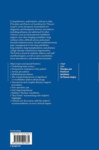 Principles And Practice Of Anesthesia For Thoracic Surgery on Galleon ...