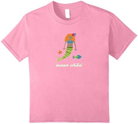 unisex-child Ocean Child Mermaid Girl's T-shirt 10 Pink