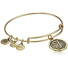 Alex and Ani Rafaelian Gold-Tone Initial "T" Expandable Wire Bangle Bracelet, 2.5"