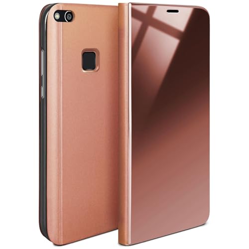 MoEx® Slim Protective Case Compatible with Huawei P10 Lite | Transparent Tinted Glass, Rose Gold