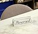 Stainless Steel Reserved Table Signs (12-Pack); 4.75-Inch by 2-Inch Tent Style Silver Signs with Black Print