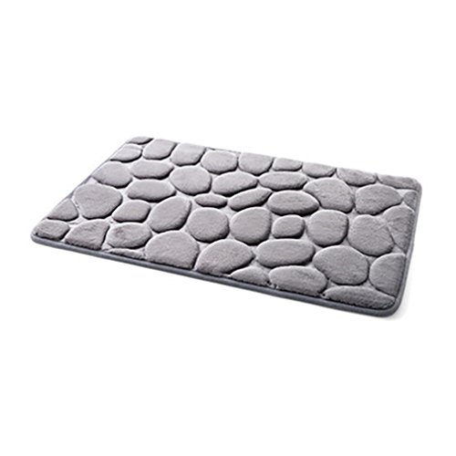 AMA(TM) Memory Foam Bath Mat Floor Mats Soft Bathroom Rug Non-Slip Pebble Carpet (E)