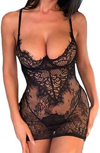 Sexy Lingerie Set for Women Lace Robe Nightwear Perspective Sleepwear Sexy Lingerie Set Plus Size Babydoll Nightwear Kimono Dressing Gown Lace Robe Transparent Nightdresses with G-String