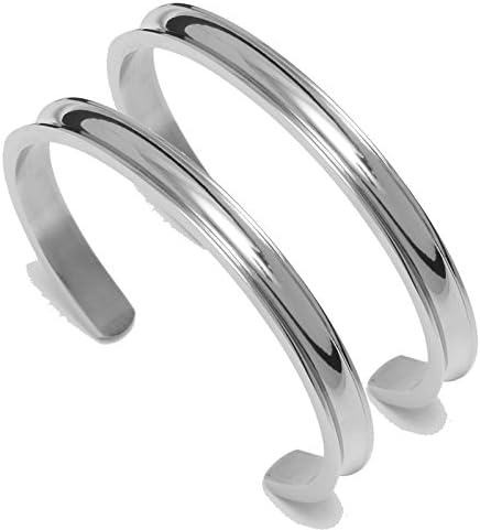 Valentines Day Gifts for Him,Her,Mom,Sisiter,Friend,Daughter Solid Bracelets Stainless Steel Bangle Couple Bracelet Couples Bangle Grooved Bracelet