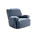 Surefit Home Décor Pinstripe Box Cushion Recliner Chair One Piece Slipcover, Stretch Form Fit, Polyester Spandex, Machine Washable, French Blue