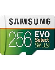 SAMSUNG ELECTRONICS EVO Select 256GB MicroSDXC UHS-I U3 100MB/s Full HD & 4K UHD Memory Card with Adapter (MB-ME256HA)