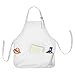 DALIX Apron Commercial Restaurant Home Bib Spun Poly Cotton Kitchen Aprons (3 Pockets) in White