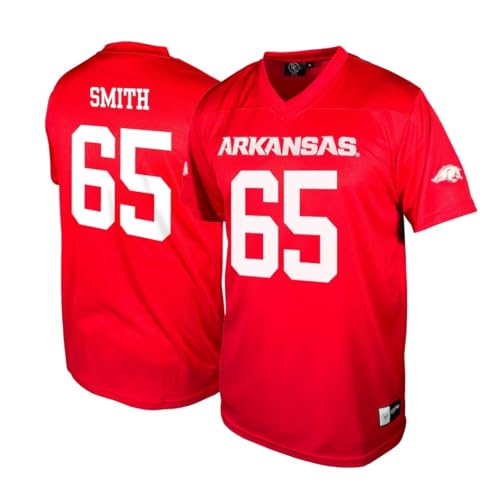 Genuine Collective Aaron Smith - 65 Arkansas Razorbacks Nil Football Jersey, Red