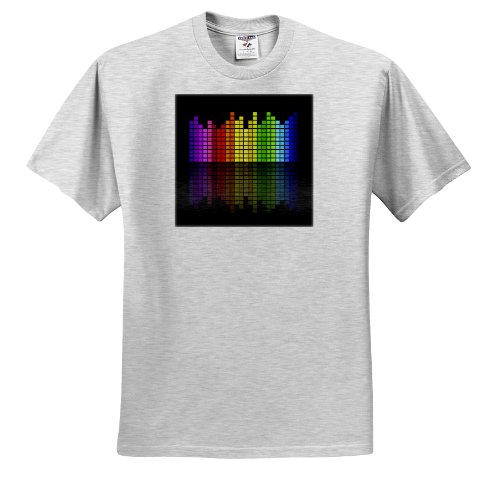 Florene Music - Pink Red Green Yellow Blue Music Equalizer On Black - T-Shirts - Toddler Birch-Gray-T-Shirt (4T)
